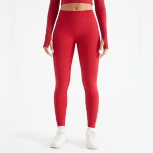 Vibrant Red Women's Leggings, no size tag ❤️